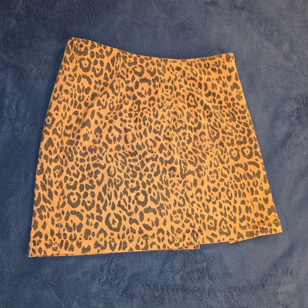 Mother The Side Splitter Mini Skirt Hit The Spot Leopard Print Size 32 902711353